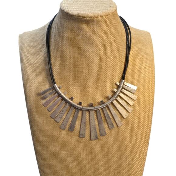 Silpada N3228 Nod to Mod Necklace .925 Sterling Silver Hammered 18"-20 Brutalist - Picture 2 of 7